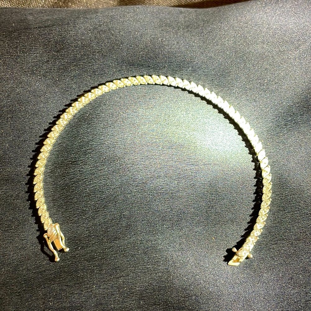 Gorgeous Vintage 925 Silver & CZ Tennis Bracelet